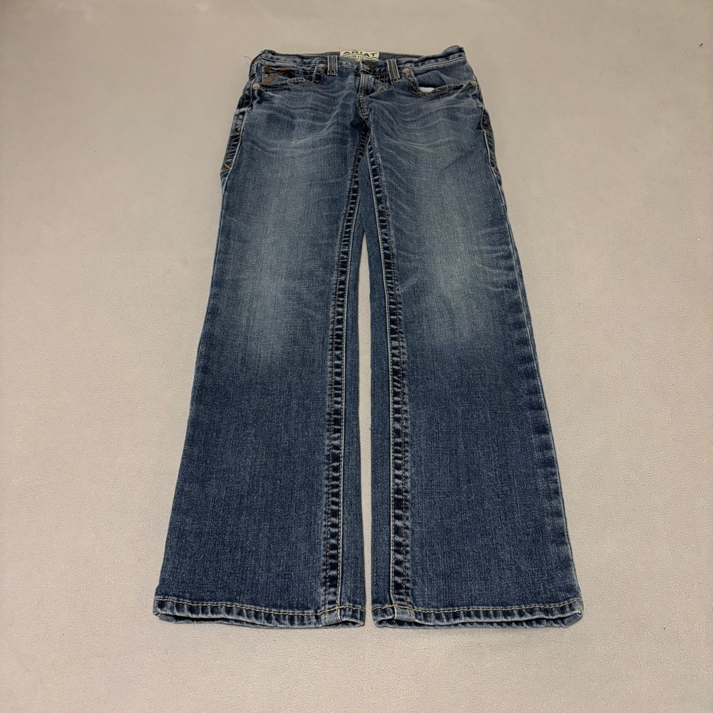 Ariat M7 Mens Slim Fit Straight Leg Jeans 28x30 Medium Wash Denim Embroidered